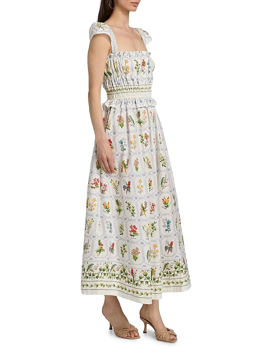 Farm Rio Women's Tropical Porcelain Maxi Dress | Thumbnail 4