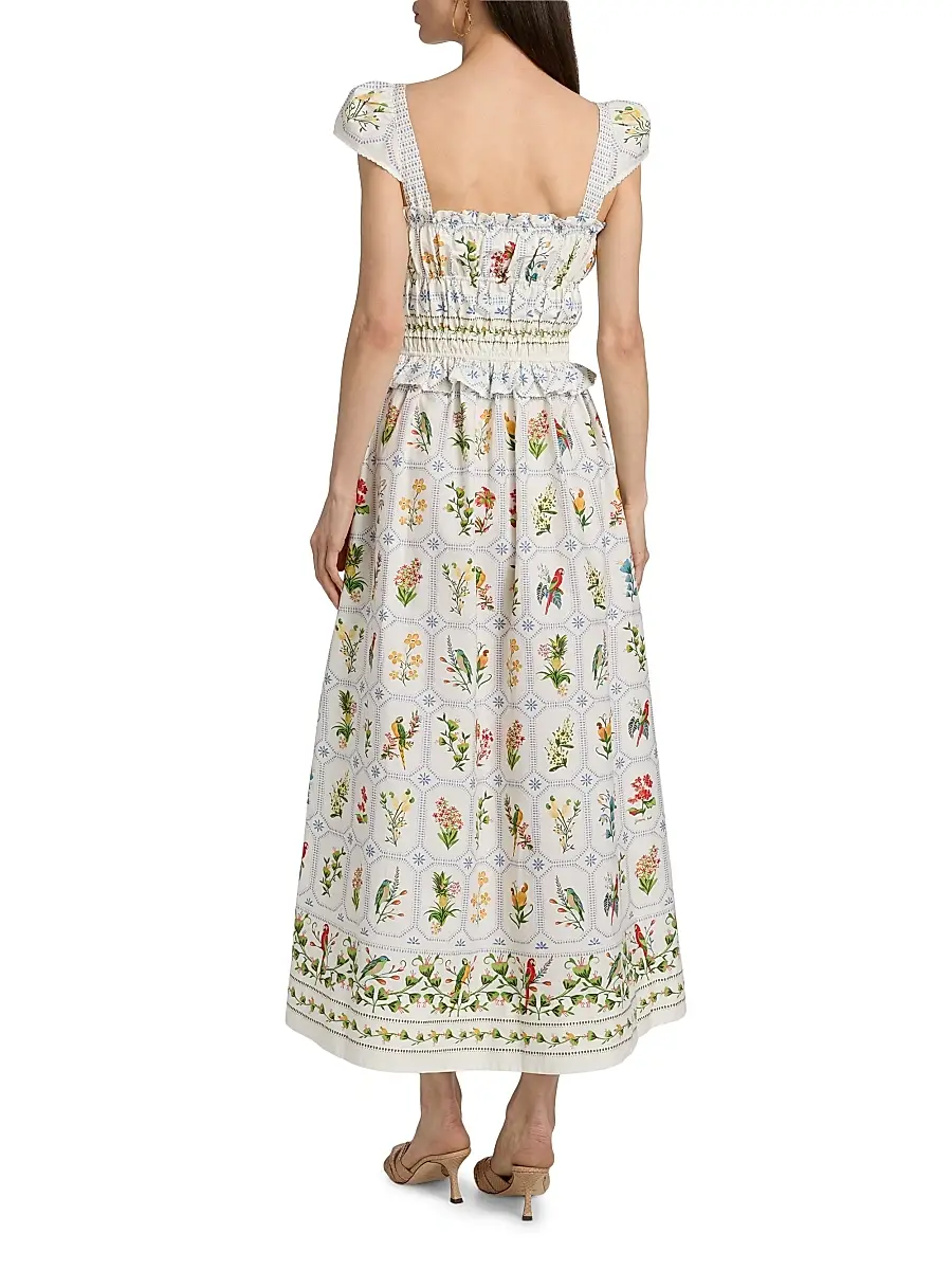 Farm Rio Women's Tropical Porcelain Maxi Dress | Thumbnail 5