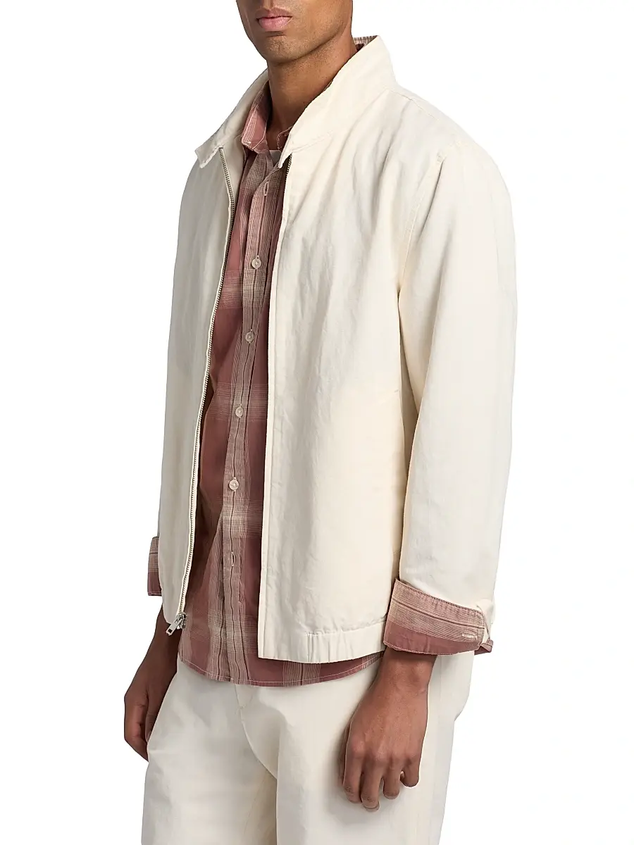 Vince Men's Cotton-Linen Bomber Jacket | Thumbnail 4 Vince Men's Cotton-Linen Bomber Jacket | Thumbnail 4