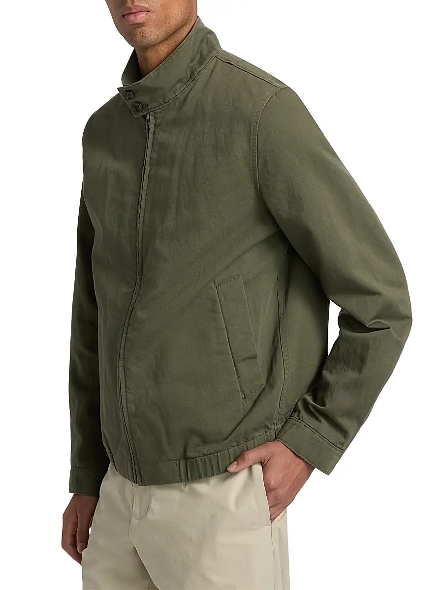 Vince Men's Cotton-Linen Bomber Jacket | Thumbnail 4 Vince Men's Cotton-Linen Bomber Jacket | Thumbnail 4