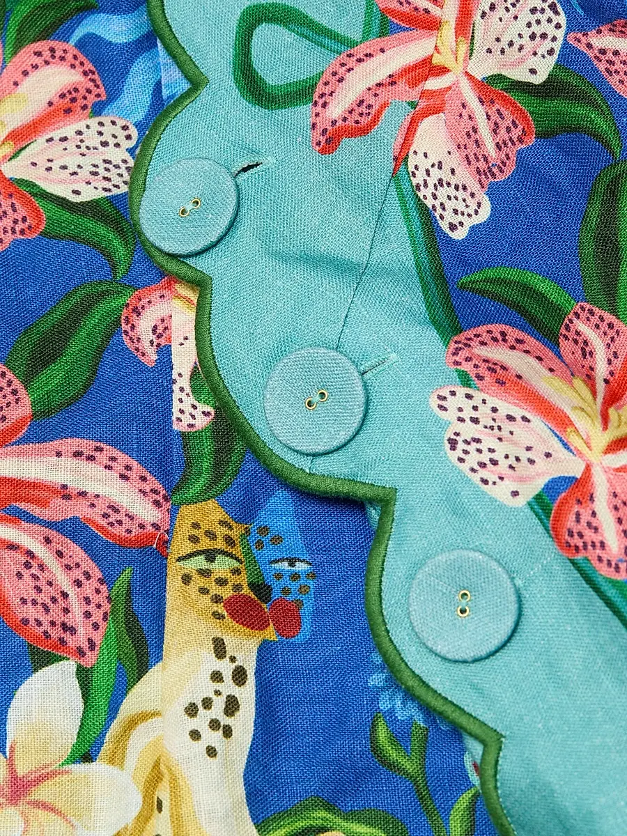 Farm Rio Women's Printed Scalloped Minidress | Thumbnail 7 Farm Rio Women's Printed Scalloped Minidress | Thumbnail 7