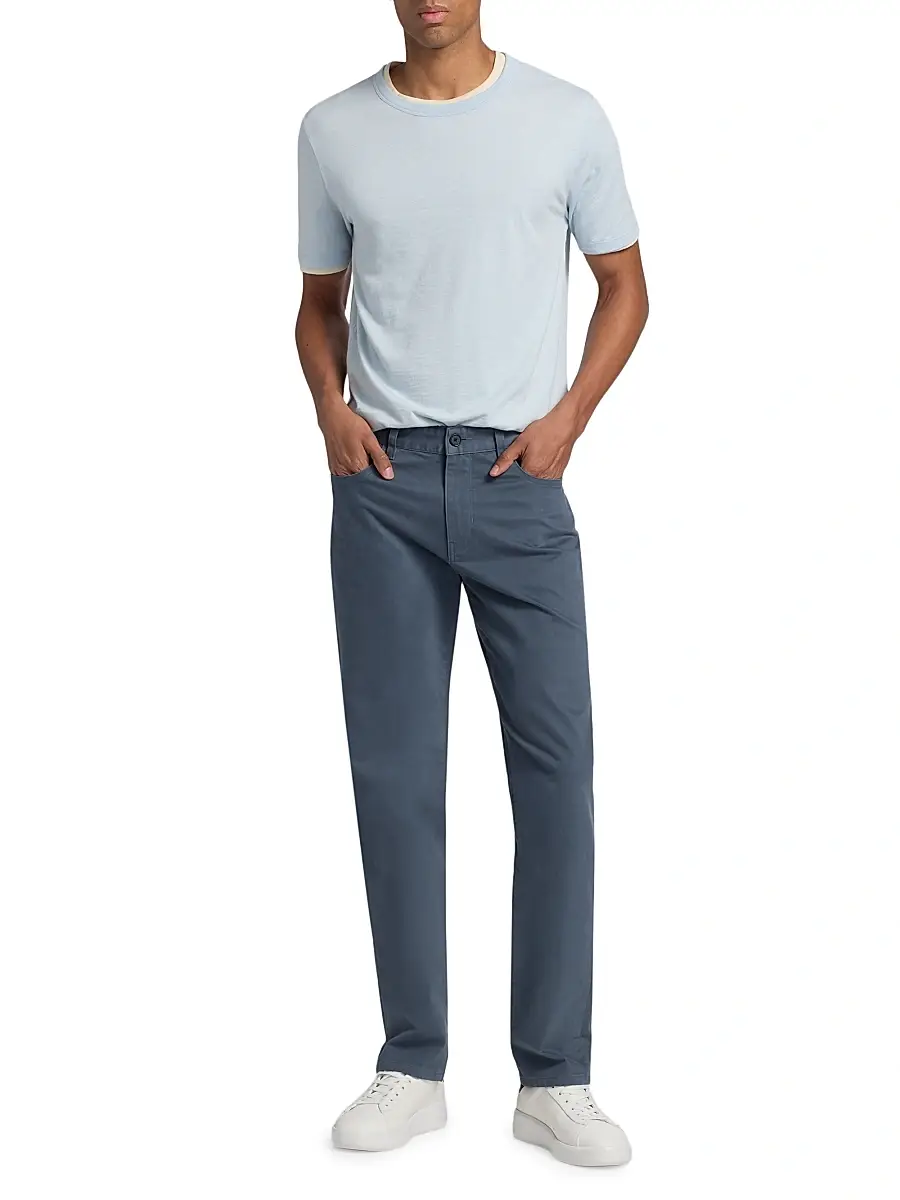 Vince Men's Fine Slub Cotton Double-Layer Crewneck T-Shirt | Thumbnail 2