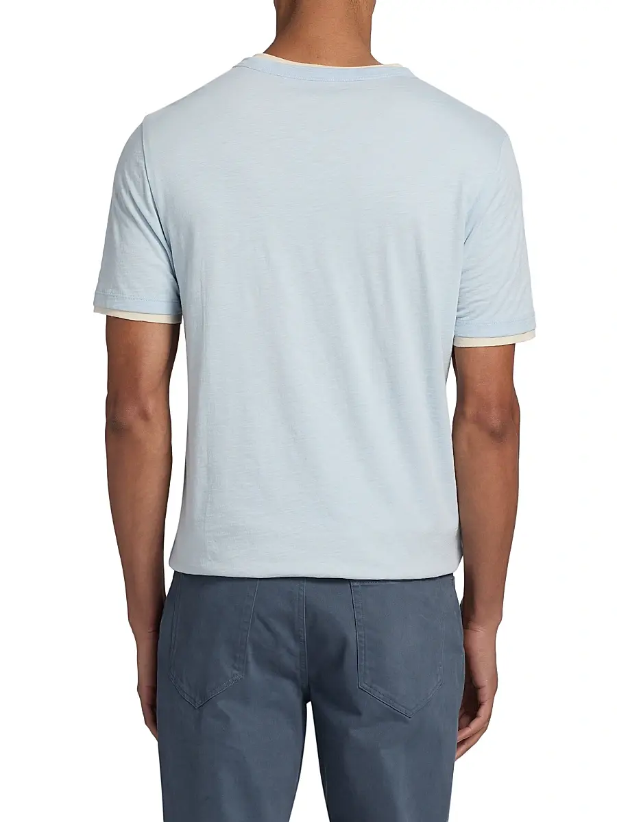 Vince Men's Fine Slub Cotton Double-Layer Crewneck T-Shirt | Thumbnail 5