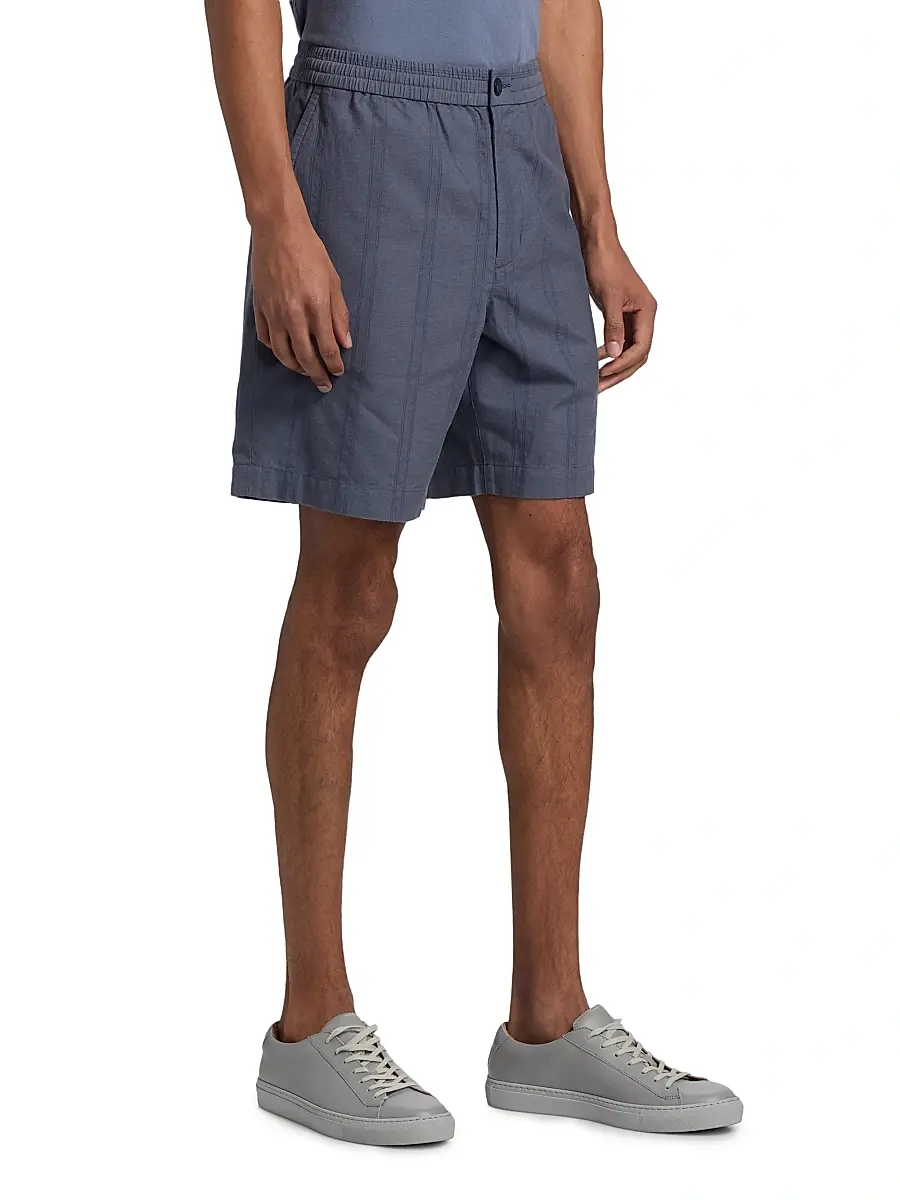 Vince Men's Cove Striped Cotton-Hemp Shorts | Thumbnail 4 Vince Men's Cove Striped Cotton-Hemp Shorts | Thumbnail 4