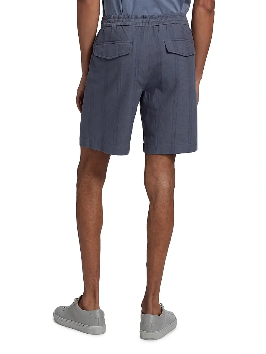 Vince Men's Cove Striped Cotton-Hemp Shorts | Thumbnail 5 Vince Men's Cove Striped Cotton-Hemp Shorts | Thumbnail 5