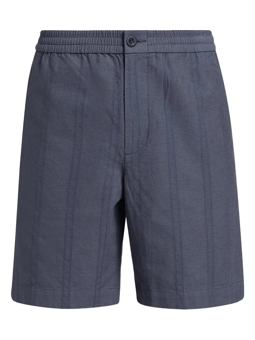 Vince Men's Cove Striped Cotton-Hemp Shorts