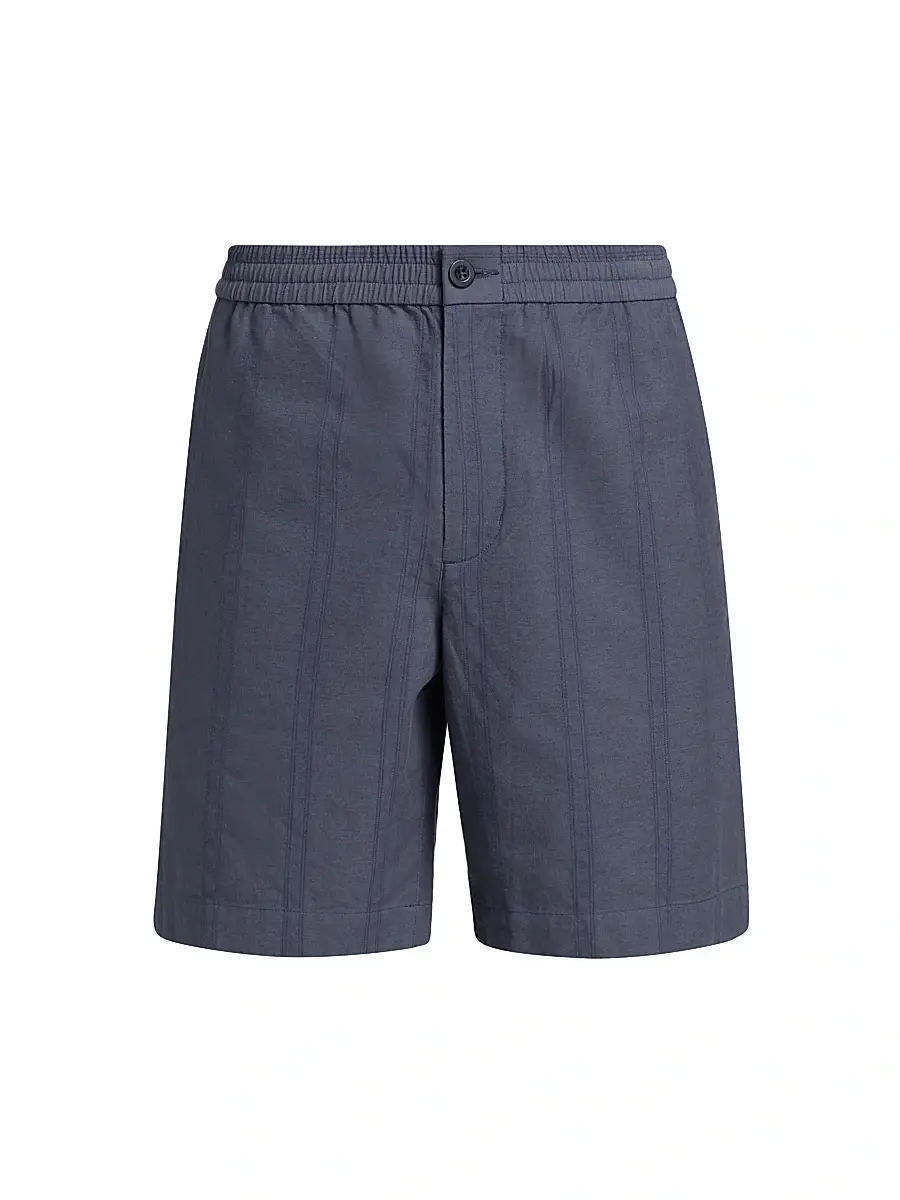 Vince Men's Cove Striped Cotton-Hemp Shorts