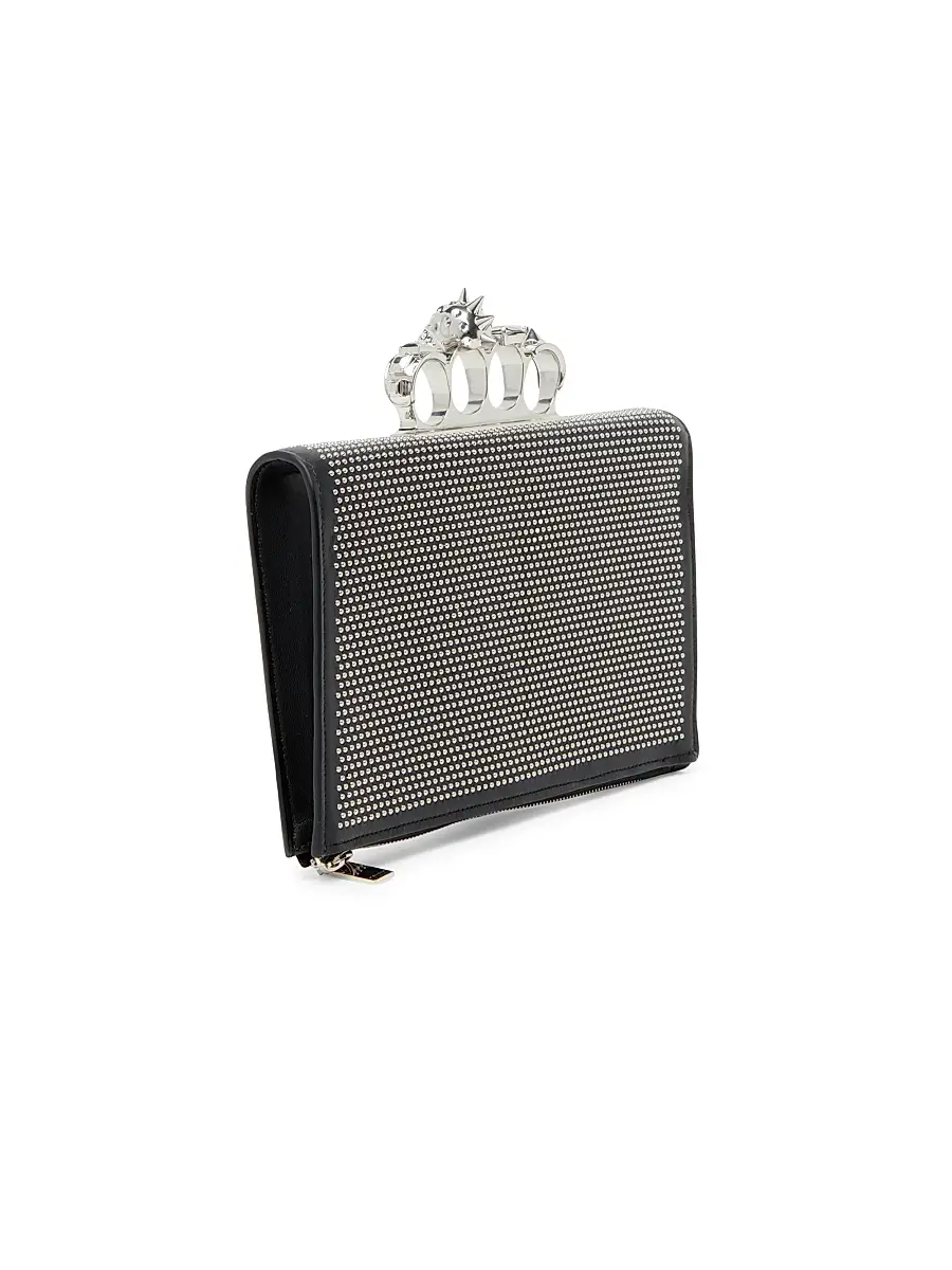 Alexander McQueen Women's Punk Studded Leather Flat Pouch | Thumbnail 4 Alexander McQueen Women's Punk Studded Leather Flat Pouch | Thumbnail 4