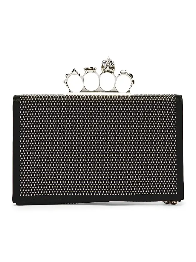 Women's Punk Studded Leather Flat Pouch Women's Punk Studded Leather Flat Pouch