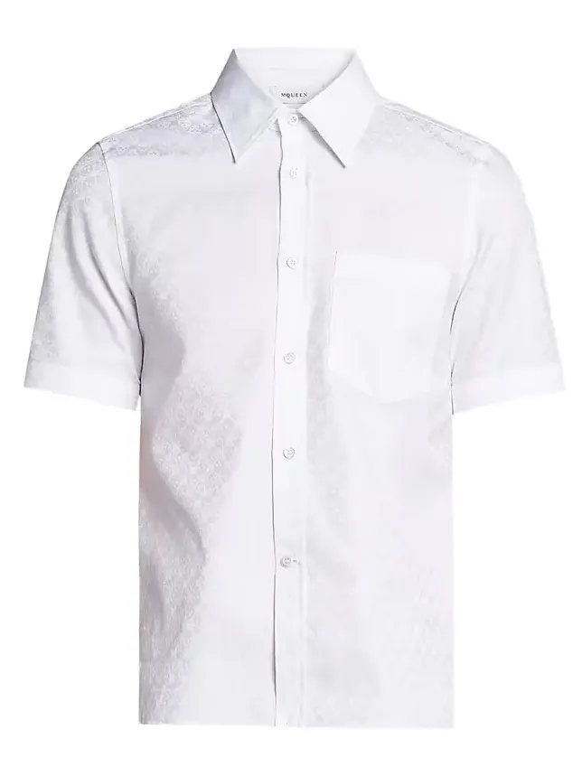 Men's Skull Jacquard Cotton Shirt