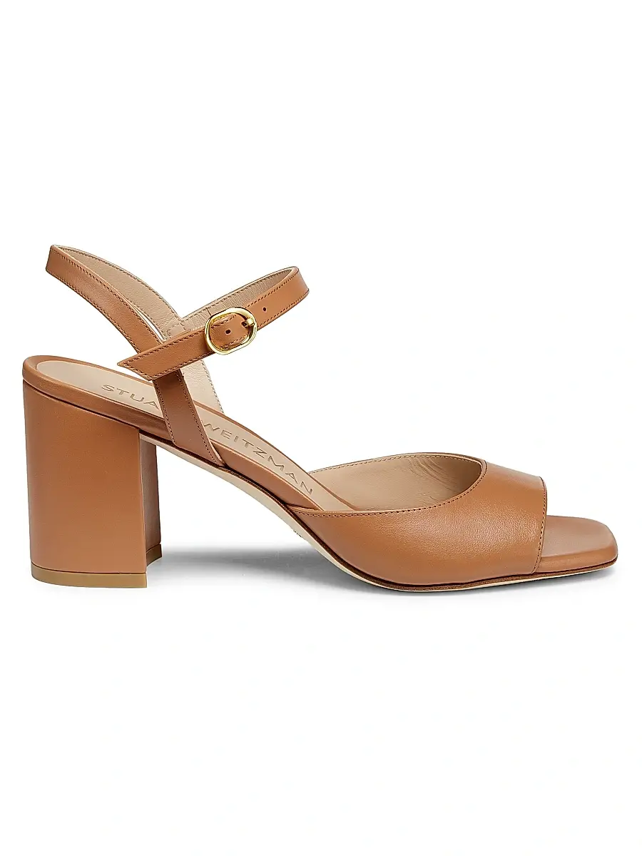 Stuart Weitzman Women's Tia 75MM Leather Sandals - Tan | Image 1 Stuart Weitzman Women's Tia 75MM Leather Sandals - Tan | Image 1