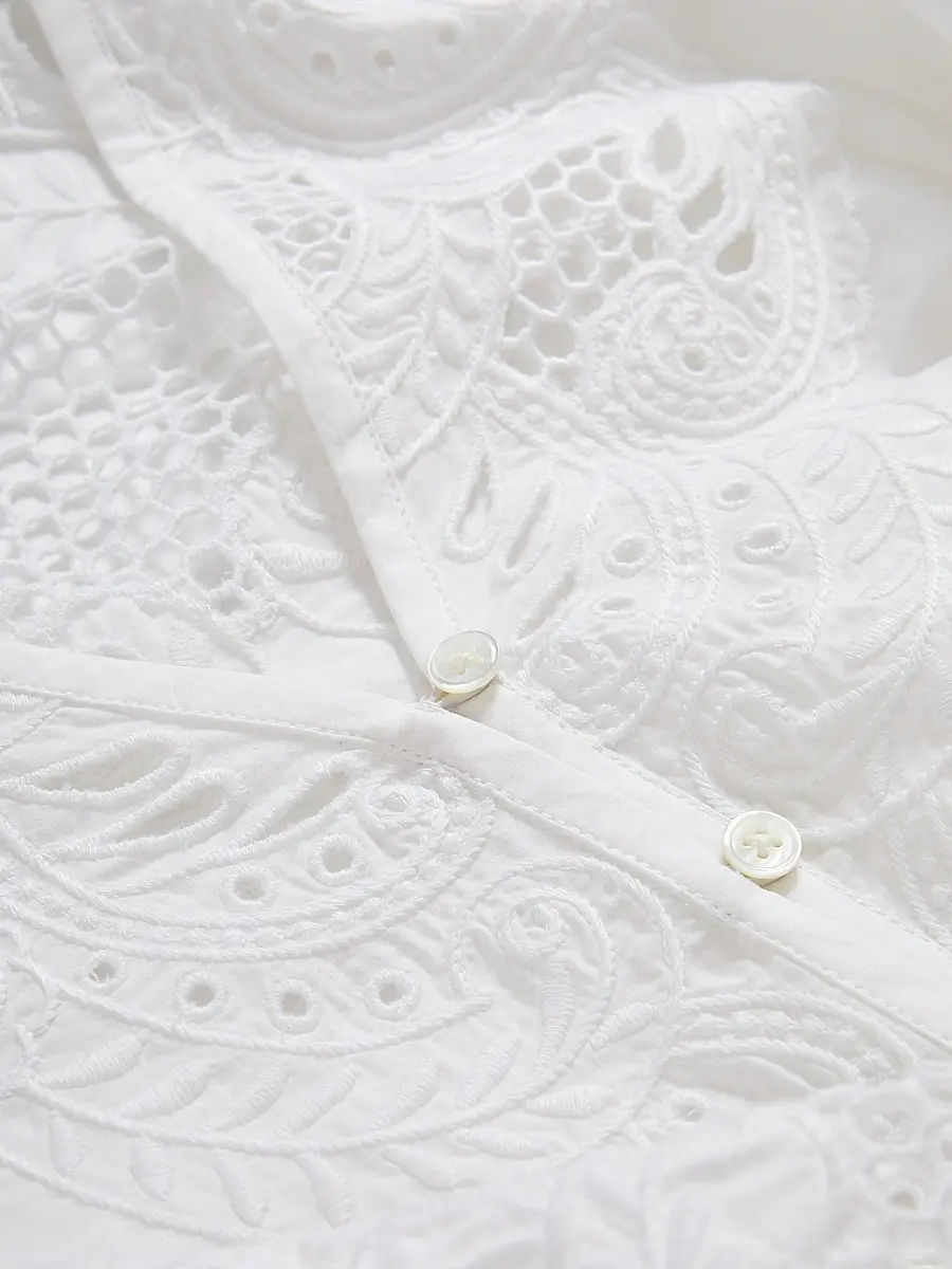 Veronica Beard Women's Suniva Eyelet Cotton Top | Thumbnail 7 Veronica Beard Women's Suniva Eyelet Cotton Top | Thumbnail 7