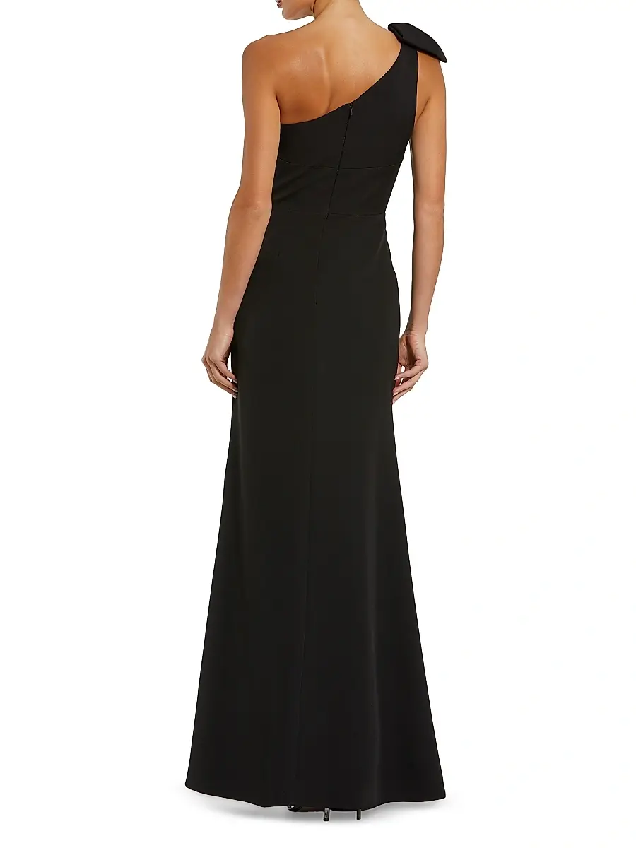 Mac Duggal Women's Petite Bow-Detail Crepe One-Shoulder Gown | Thumbnail 2