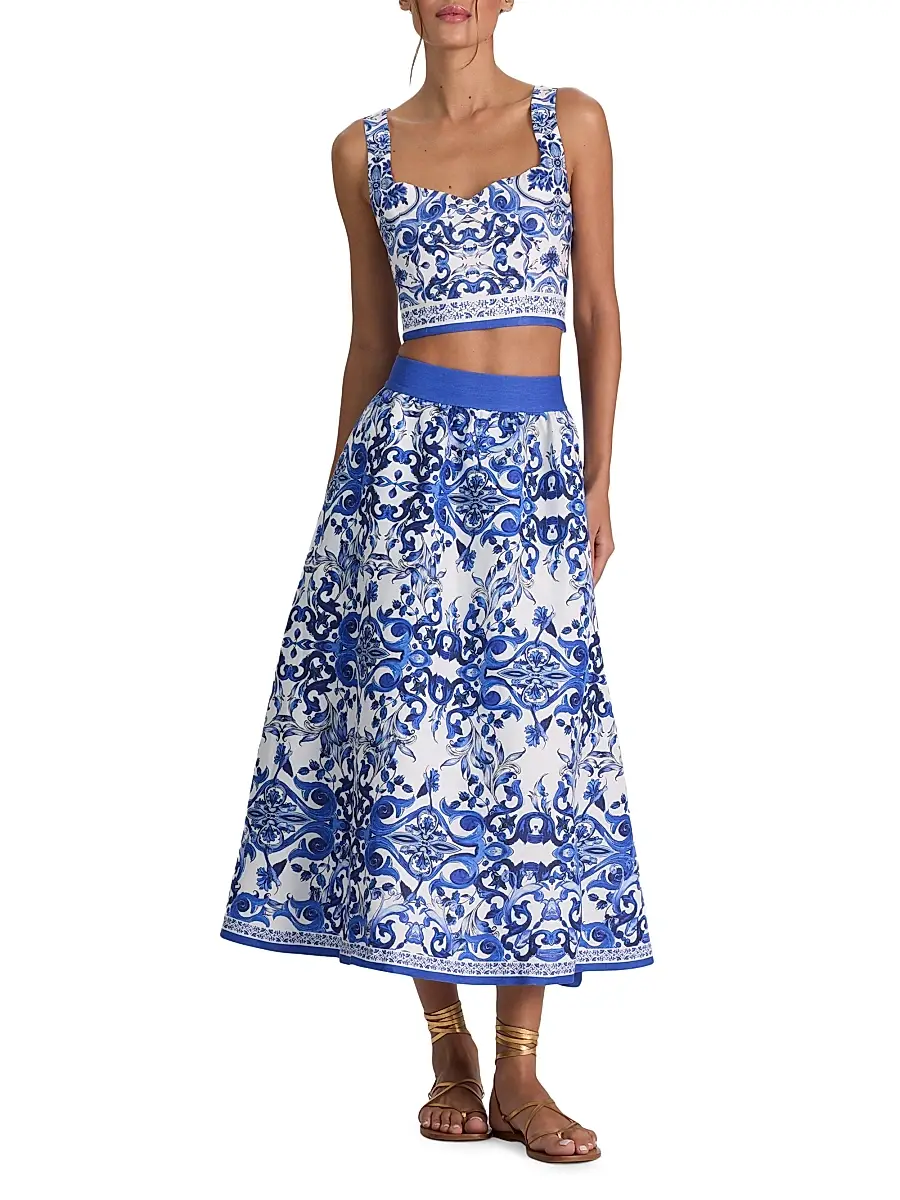 Alice + Olivia Women's Miriam Sweetheart Crop Top | Thumbnail 2