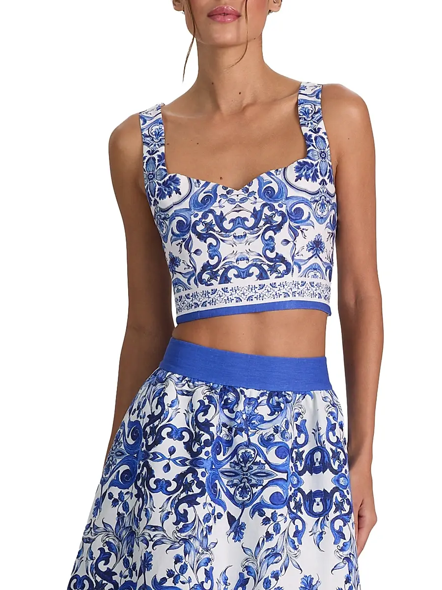 Alice + Olivia Women's Miriam Sweetheart Crop Top | Thumbnail 3