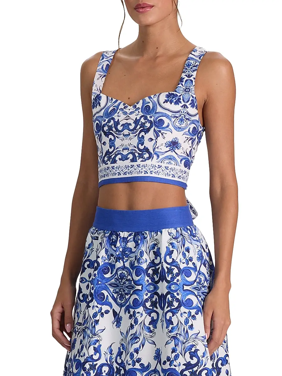 Alice + Olivia Women's Miriam Sweetheart Crop Top | Thumbnail 4