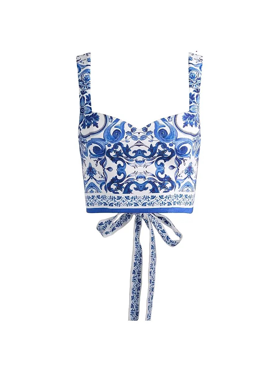 ALICE + OLIVIA Women's Miriam Sweetheart Crop Top - Solstice | Image 1 ALICE + OLIVIA Women's Miriam Sweetheart Crop Top - Solstice | Image 1
