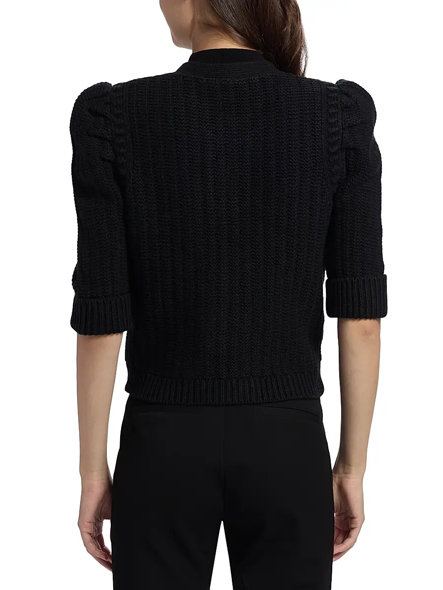 L'Agence Women's Delilah Cropped Textured Cardigan | Thumbnail 5 L'Agence Women's Delilah Cropped Textured Cardigan | Thumbnail 5