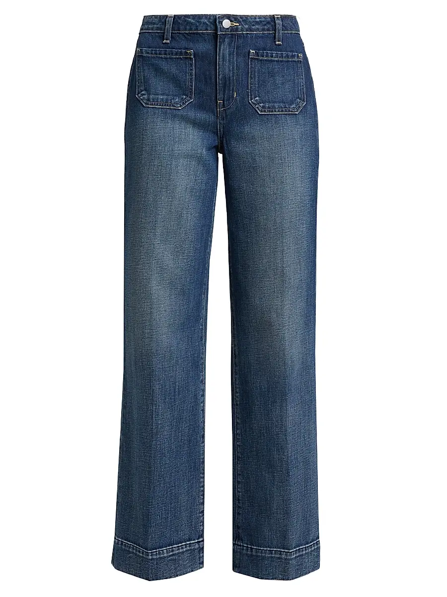 L'Agence Women's Nolan High-Rise Patch Pocket Wide-Leg Jeans