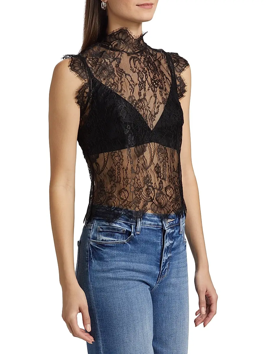 L'Agence Women's Tours Lace Sleeveless Top | Thumbnail 4 L'Agence Women's Tours Lace Sleeveless Top | Thumbnail 4