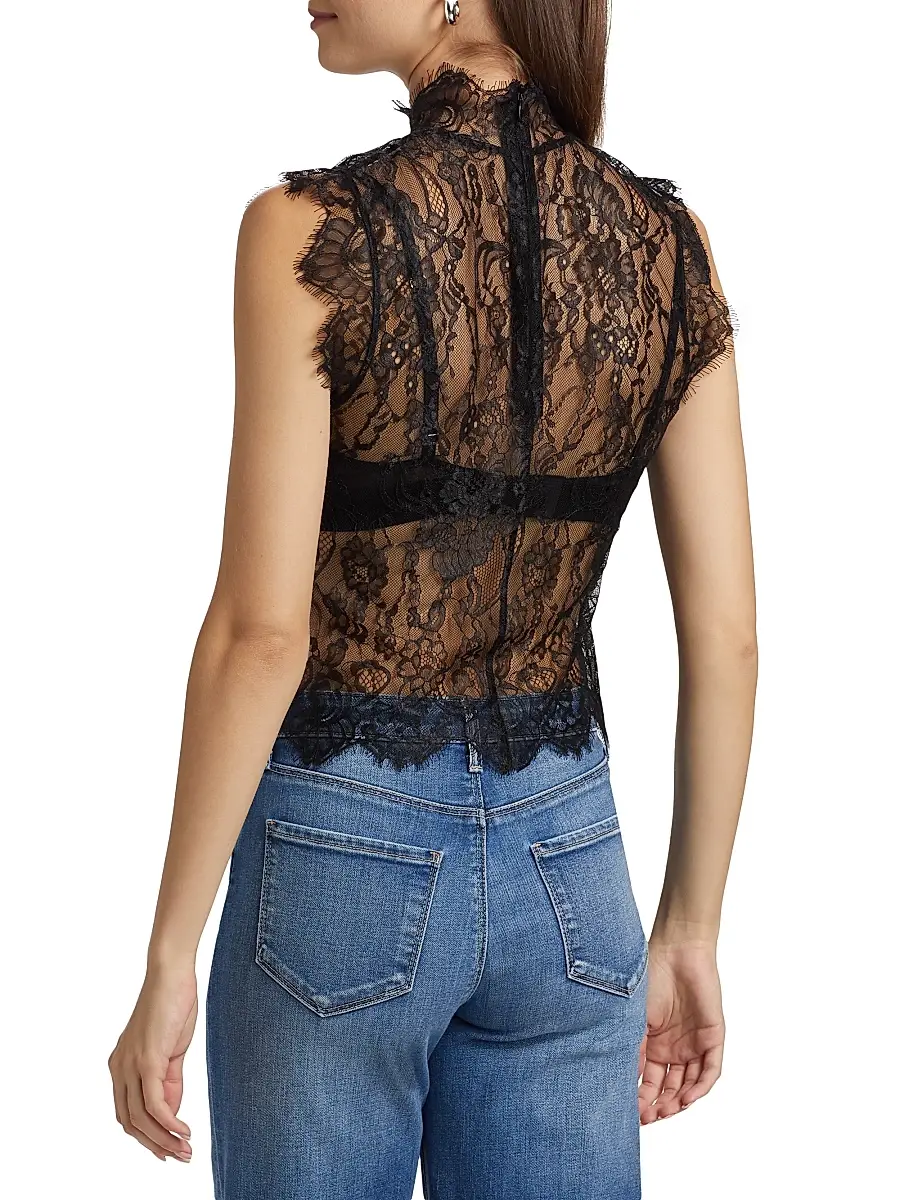 L'Agence Women's Tours Lace Sleeveless Top | Thumbnail 5 L'Agence Women's Tours Lace Sleeveless Top | Thumbnail 5