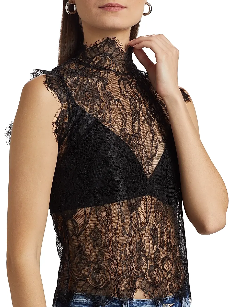 L'Agence Women's Tours Lace Sleeveless Top | Thumbnail 6 L'Agence Women's Tours Lace Sleeveless Top | Thumbnail 6