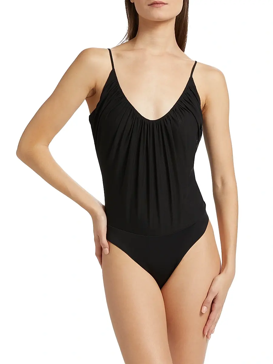 L'Agence Women's Gelina Rusched Bodysuit | Thumbnail 6 L'Agence Women's Gelina Rusched Bodysuit | Thumbnail 6