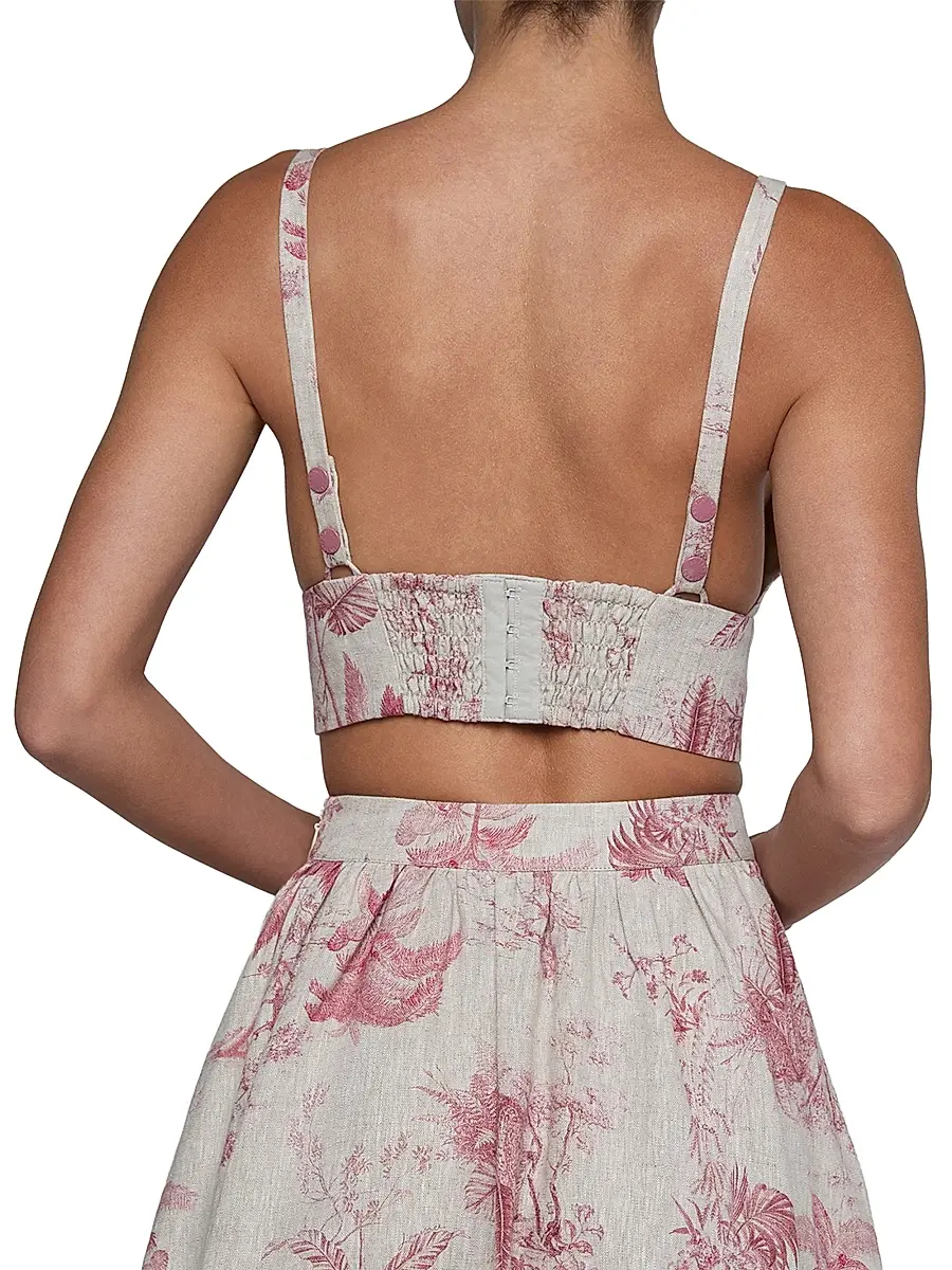 L'Agence Women's Kaori Tropical Toile Linen Bralette | Thumbnail 5 L'Agence Women's Kaori Tropical Toile Linen Bralette | Thumbnail 5