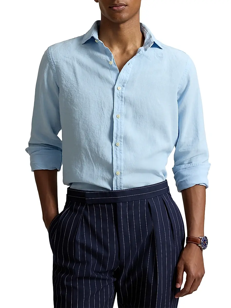 Polo Ralph Lauren Men's Linen Button-Front Shirt | Thumbnail 3 Polo Ralph Lauren Men's Linen Button-Front Shirt | Thumbnail 3