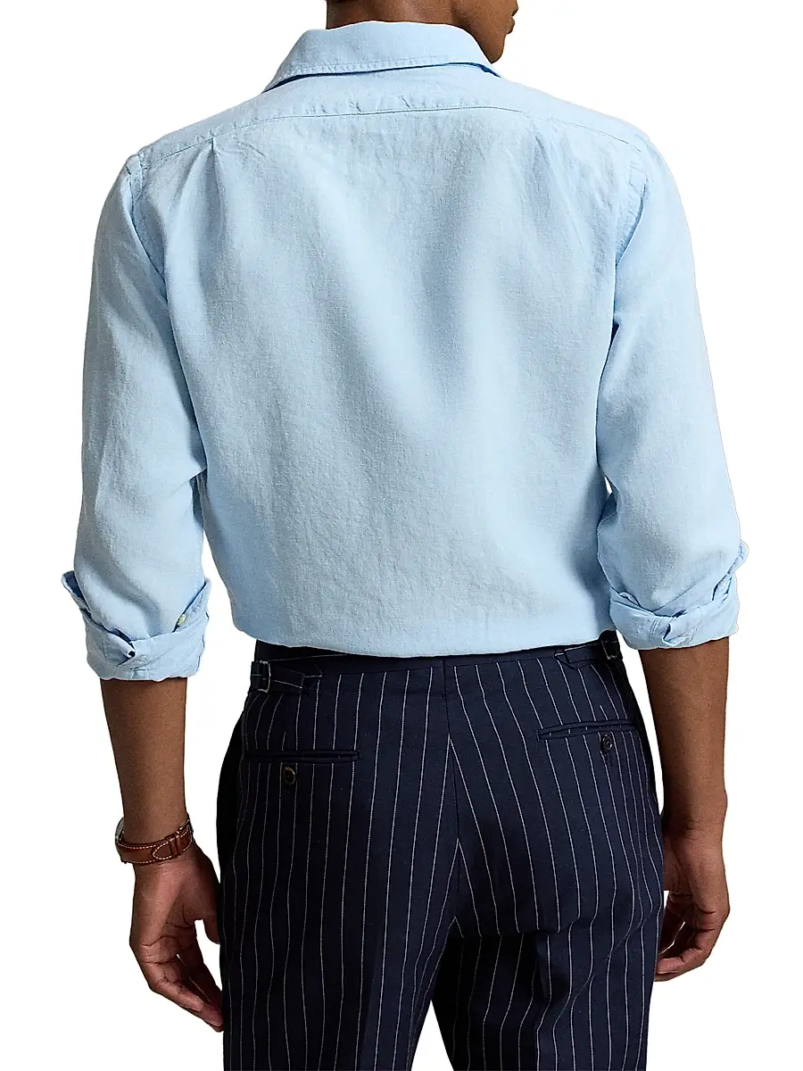 Polo Ralph Lauren Men's Linen Button-Front Shirt | Thumbnail 4 Polo Ralph Lauren Men's Linen Button-Front Shirt | Thumbnail 4