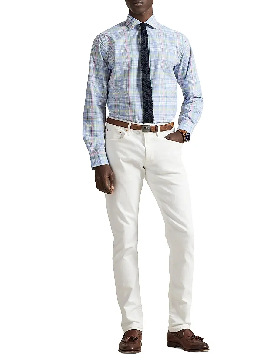 Polo Ralph Lauren Men's Check Cotton Poplin Shirt | Thumbnail 2 Polo Ralph Lauren Men's Check Cotton Poplin Shirt | Thumbnail 2