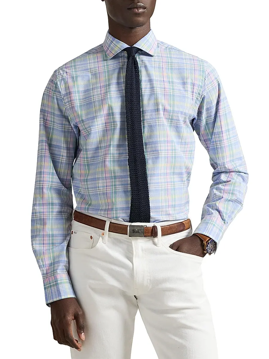 Polo Ralph Lauren Men's Check Cotton Poplin Shirt | Thumbnail 3 Polo Ralph Lauren Men's Check Cotton Poplin Shirt | Thumbnail 3