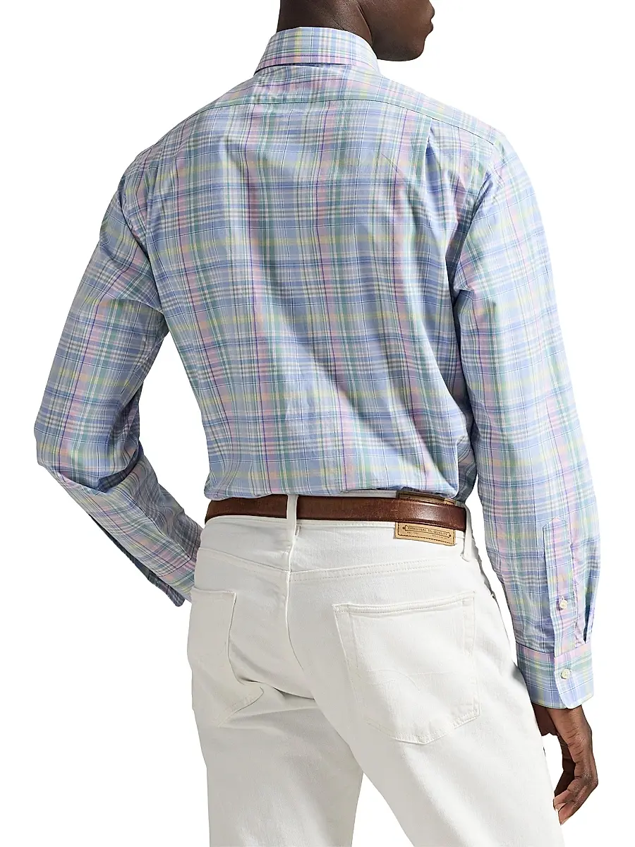 Polo Ralph Lauren Men's Check Cotton Poplin Shirt | Thumbnail 4 Polo Ralph Lauren Men's Check Cotton Poplin Shirt | Thumbnail 4