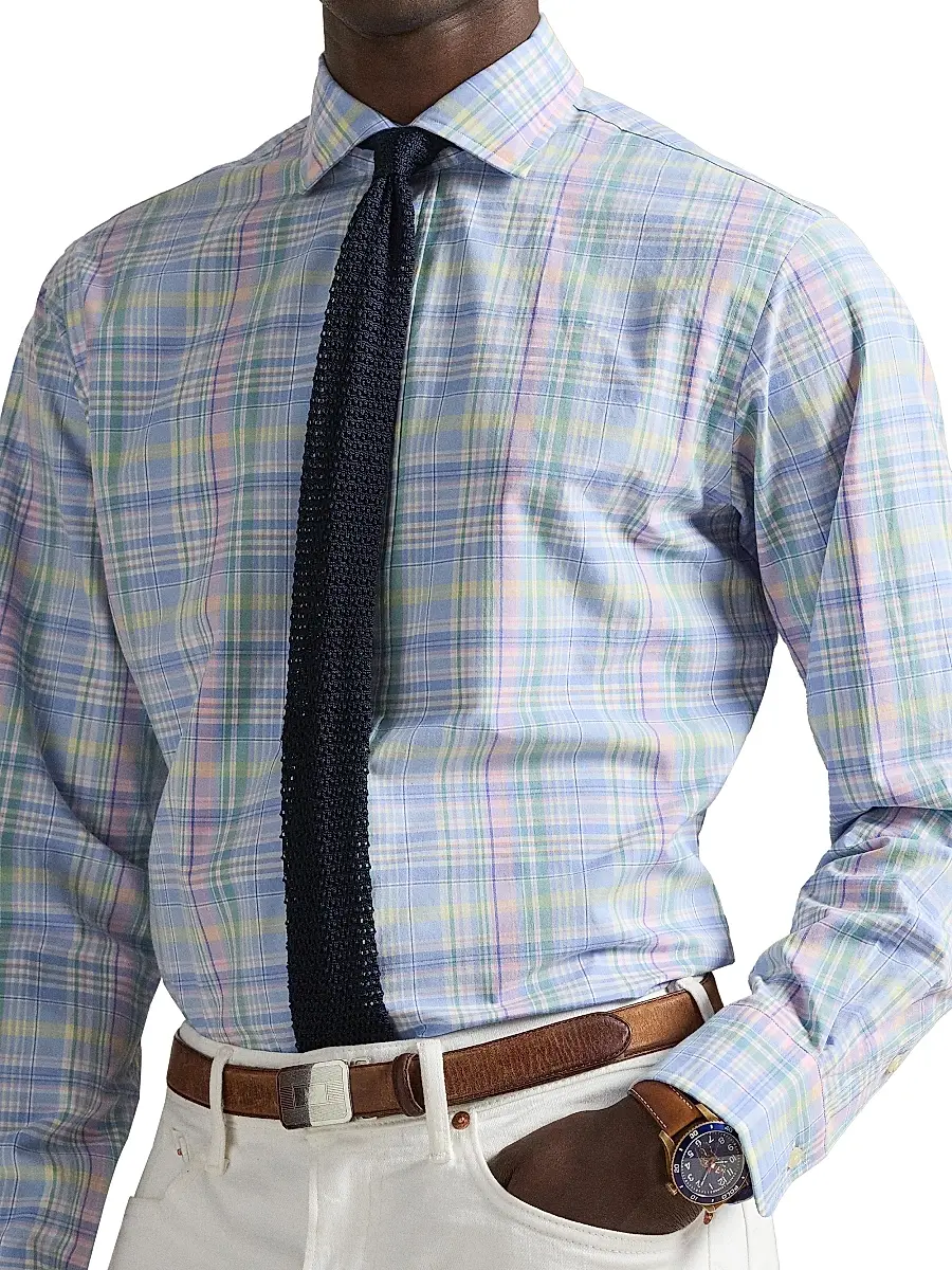 Polo Ralph Lauren Men's Check Cotton Poplin Shirt | Thumbnail 5 Polo Ralph Lauren Men's Check Cotton Poplin Shirt | Thumbnail 5