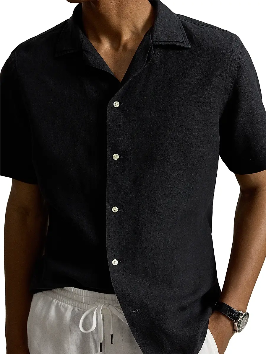 Polo Ralph Lauren Men's Classic-Fit Linen Camp Shirt | Thumbnail 5