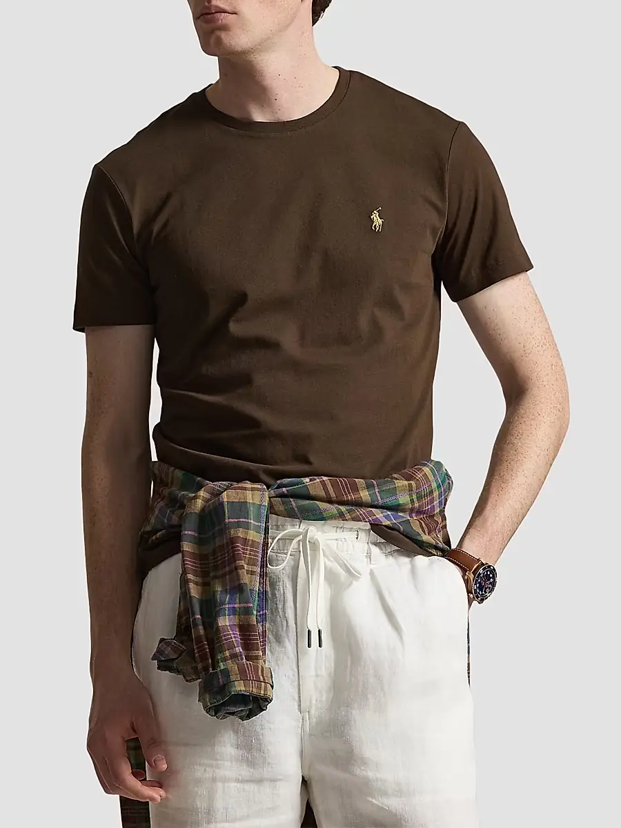 Polo Ralph Lauren Men's Custom-Slim-Fit Jersey Crewneck T-Shirt | Thumbnail 4 Polo Ralph Lauren Men's Custom-Slim-Fit Jersey Crewneck T-Shirt | Thumbnail 4