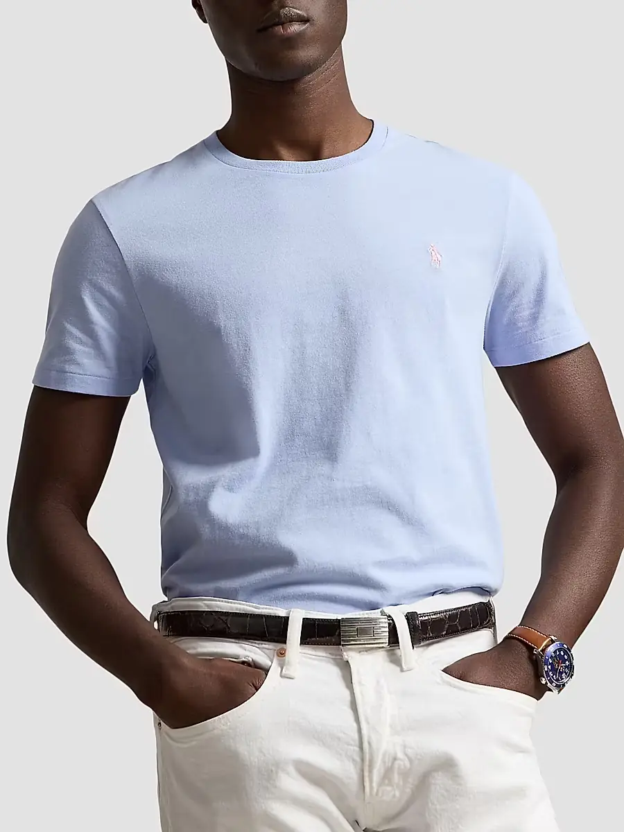 Polo Ralph Lauren Men's Custom-Slim-Fit Jersey Crewneck T-Shirt | Thumbnail 4 Polo Ralph Lauren Men's Custom-Slim-Fit Jersey Crewneck T-Shirt | Thumbnail 4