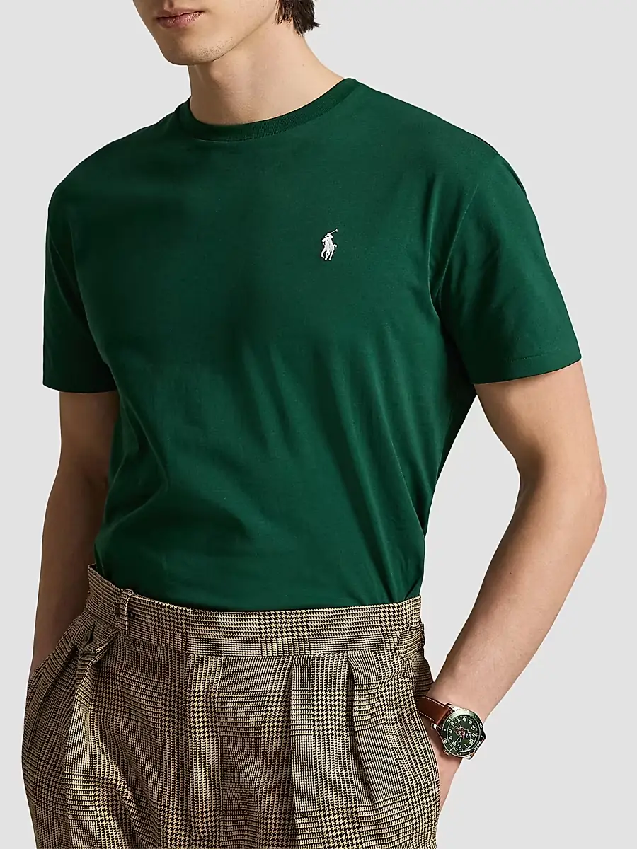 Polo Ralph Lauren Men's Custom-Slim-Fit Jersey Crewneck T-Shirt | Thumbnail 4 Polo Ralph Lauren Men's Custom-Slim-Fit Jersey Crewneck T-Shirt | Thumbnail 4