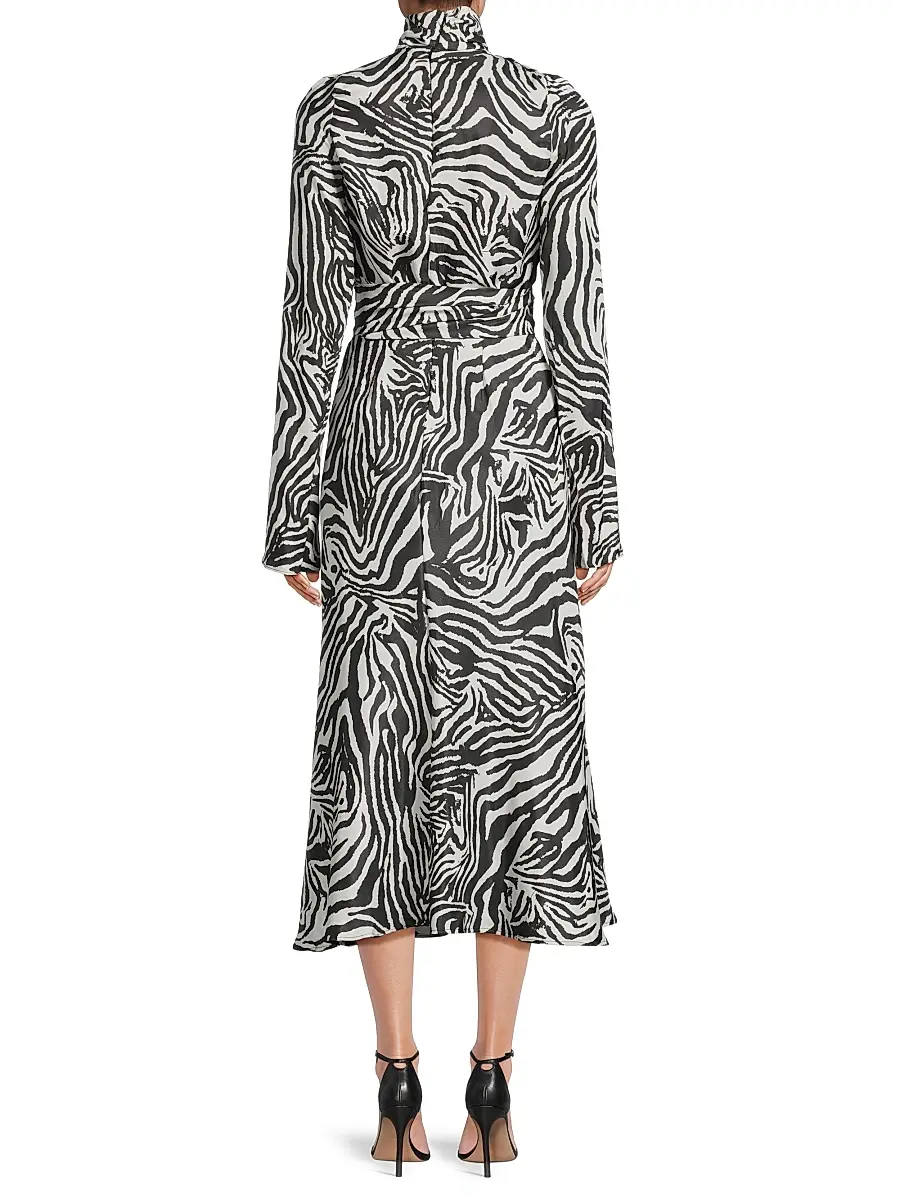 Undra Celeste Women's Joi Zebra-Print Tie-Waist Midi-Dress | Thumbnail 5 Undra Celeste Women's Joi Zebra-Print Tie-Waist Midi-Dress | Thumbnail 5