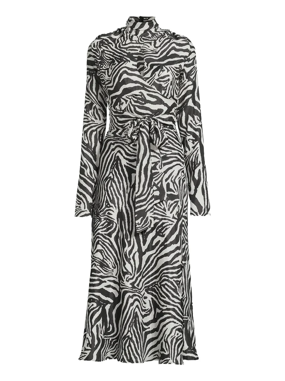 Undra Celeste Women's Joi Zebra-Print Tie-Waist Midi-Dress