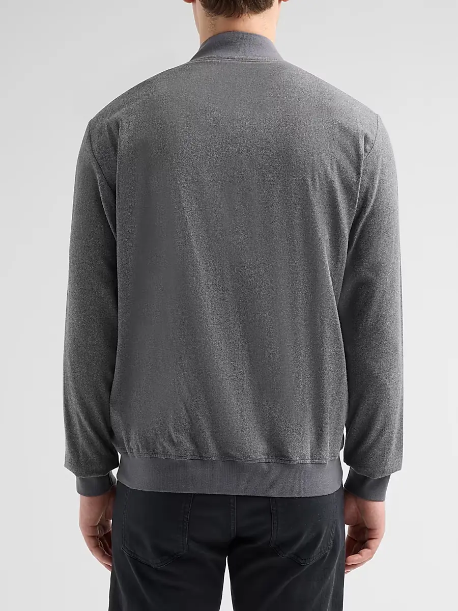 Kiton Men's Cotton Jersey Zip-Front Jacket | Thumbnail 3 Kiton Men's Cotton Jersey Zip-Front Jacket | Thumbnail 3