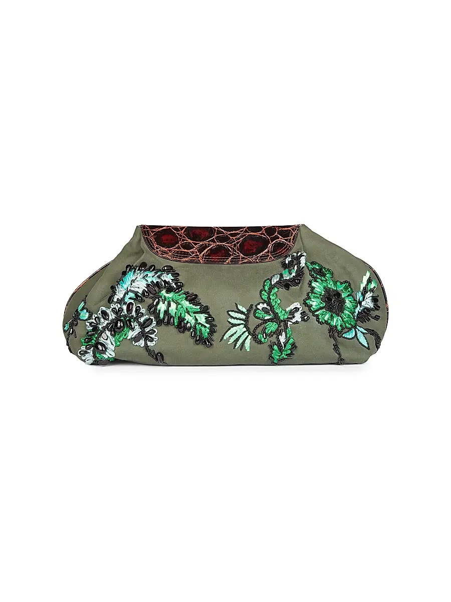 Dries Van Noten Women's Medium Embroidered Cotton Clutch | Thumbnail 5
