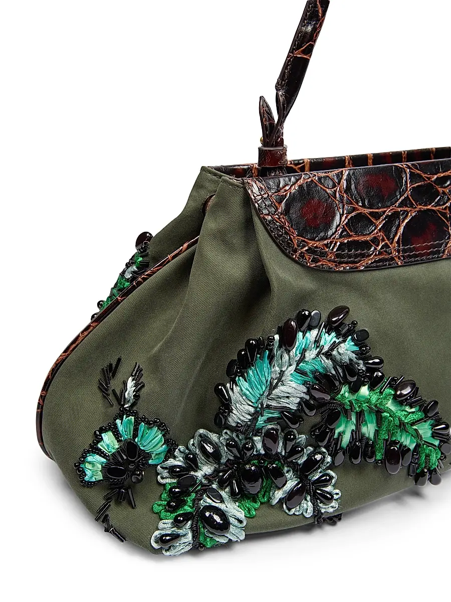 Dries Van Noten Women's Medium Embroidered Cotton Clutch | Thumbnail 6