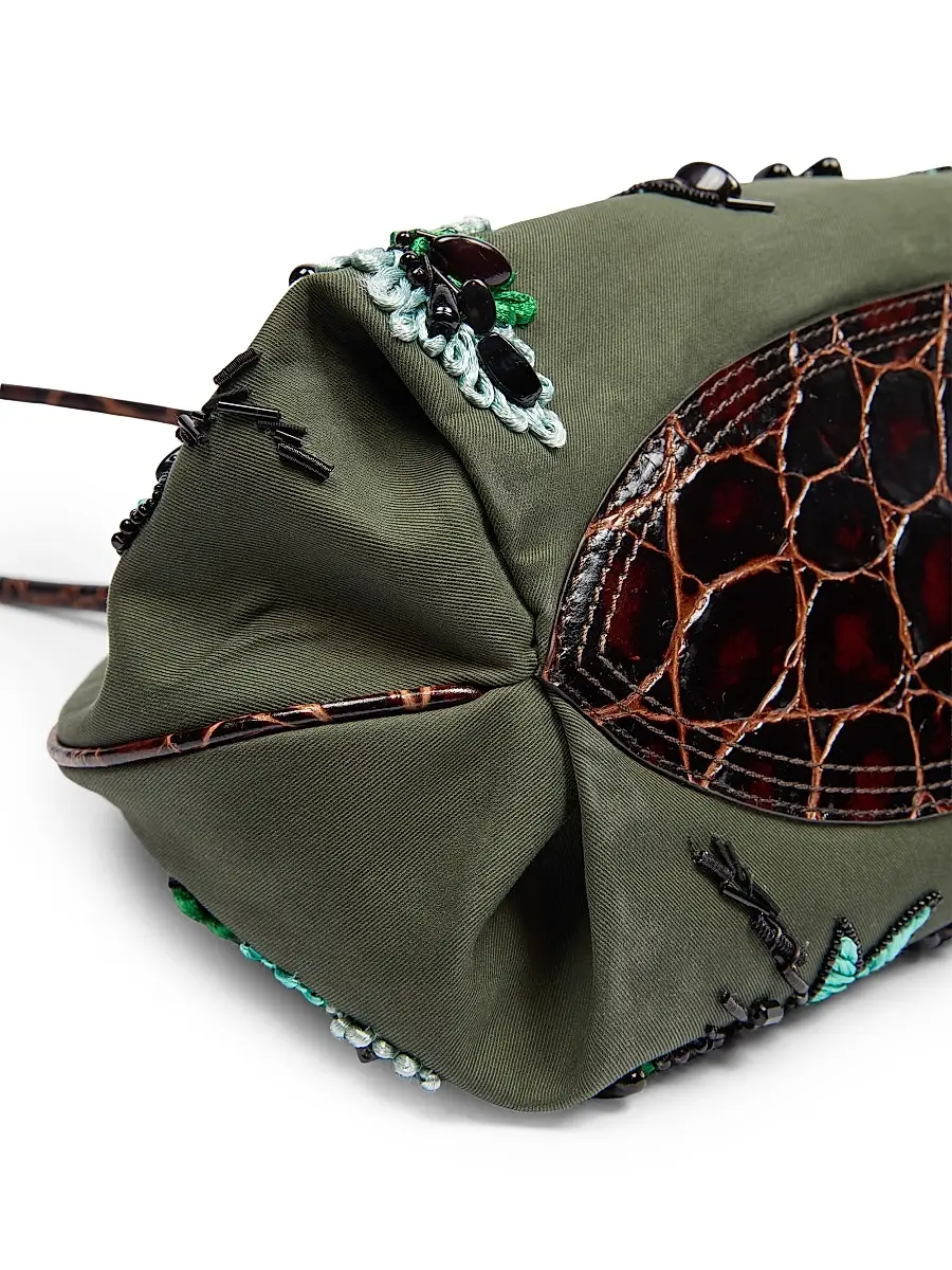 Dries Van Noten Women's Medium Embroidered Cotton Clutch | Thumbnail 7