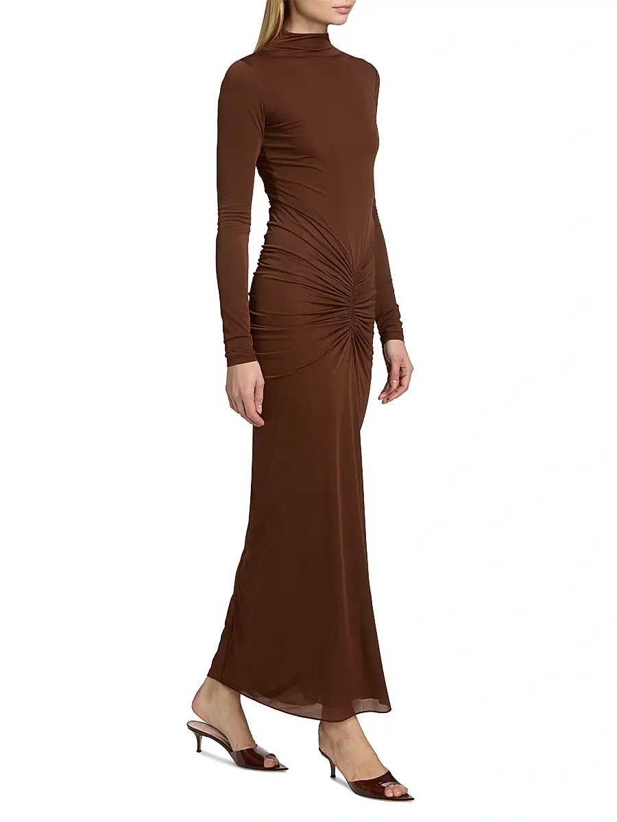 Ronny Kobo Women's Scorpio Ruched Column Maxi Dress | Thumbnail 2