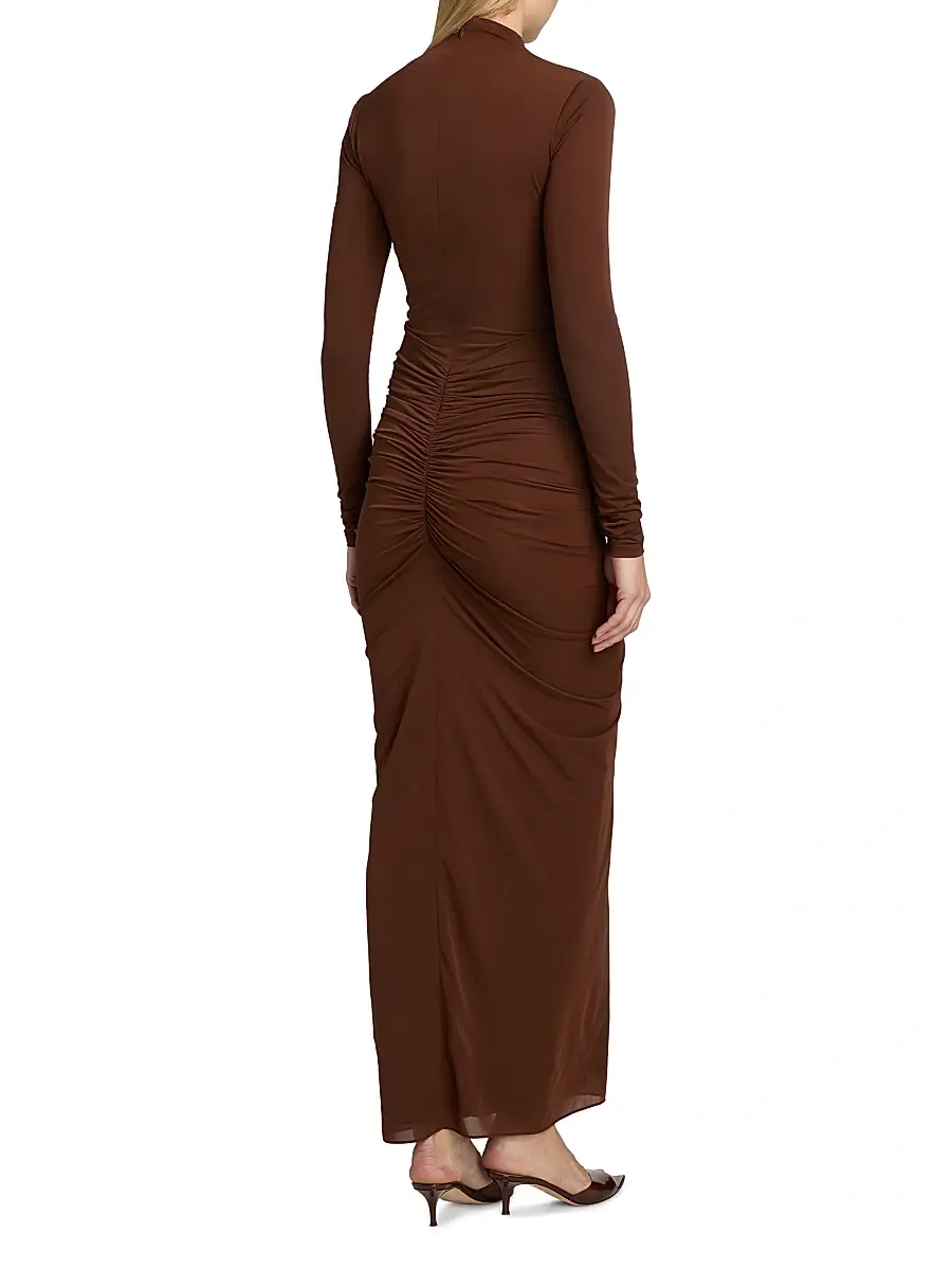 Ronny Kobo Women's Scorpio Ruched Column Maxi Dress | Thumbnail 5