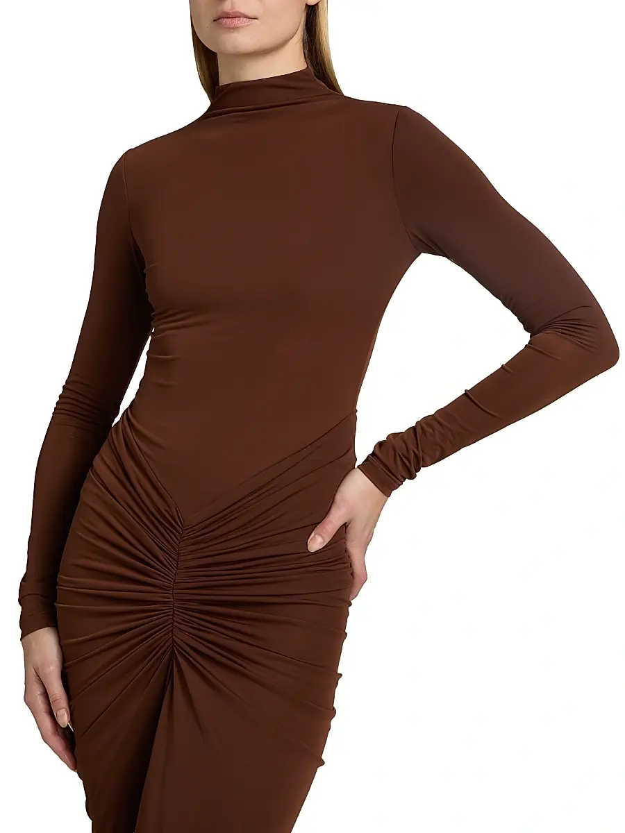 Ronny Kobo Women's Scorpio Ruched Column Maxi Dress | Thumbnail 6