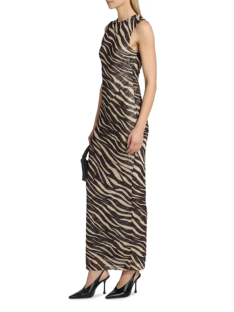 Ronny Kobo Women's Krisa Zebra Striped Column Maxi Dress | Thumbnail 4 Ronny Kobo Women's Krisa Zebra Striped Column Maxi Dress | Thumbnail 4