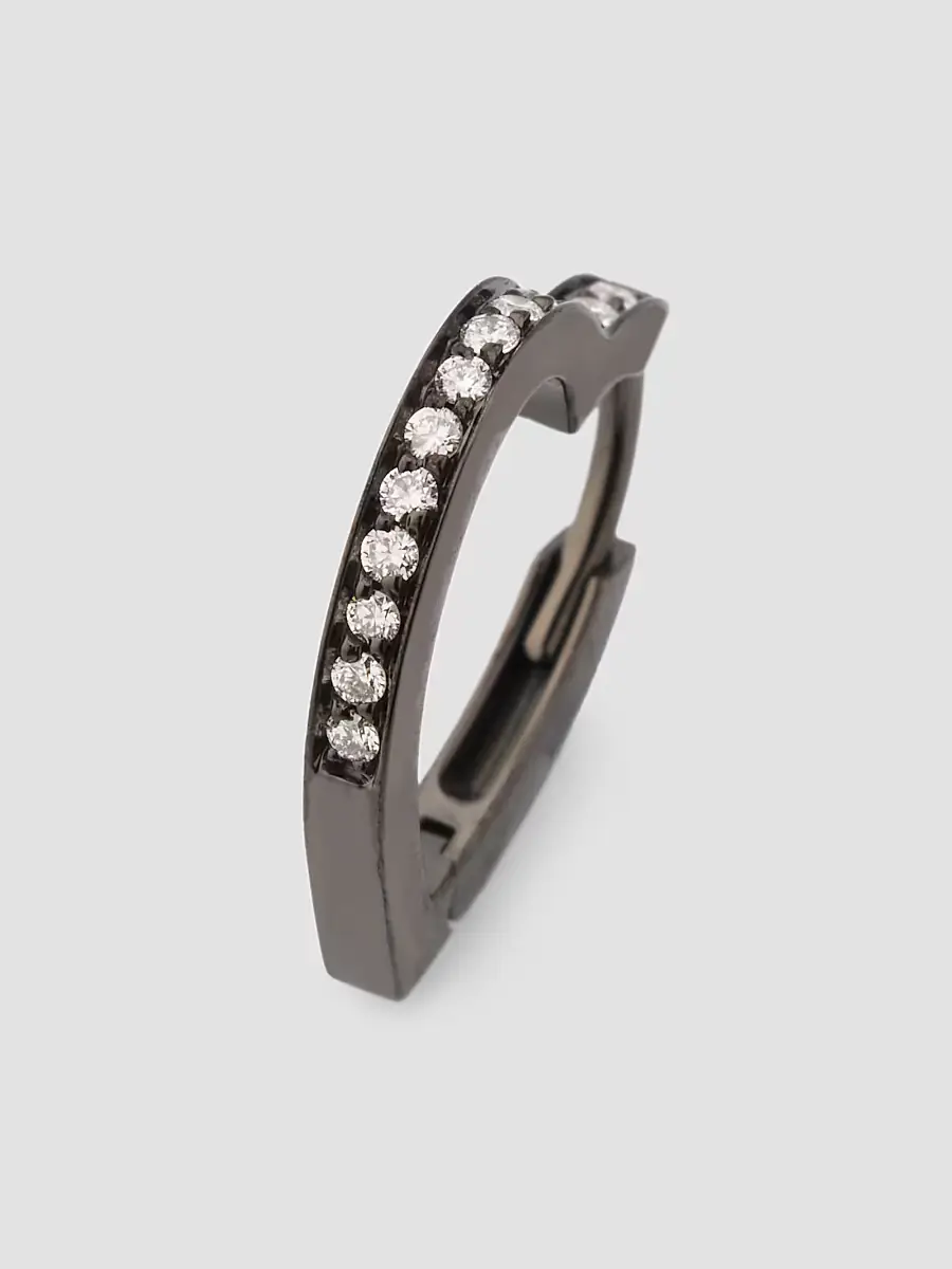 Repossi Women's Antifer 18K Black Gold & 0.06 TCW Diamond Heart Hoop Earring - Black Gold | Thumbnail 3