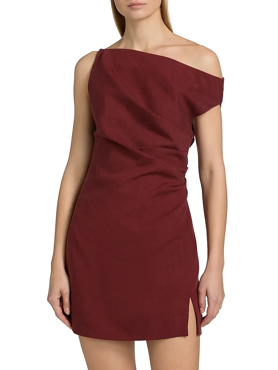 Ronny Kobo Women's Winnie Draped One-Shoulder Minidress | Thumbnail 3 Ronny Kobo Women's Winnie Draped One-Shoulder Minidress | Thumbnail 3